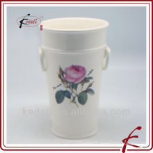 ceramic flower pot with rose design